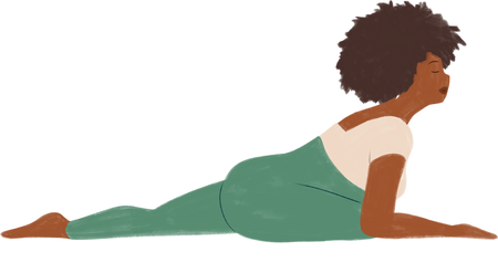 Textured Handdrawn Pregnant Woman in Pigeon Pose